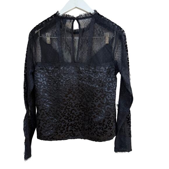 ALL SAINTS Mila Lace & Velvet Blouse - Picture 8 of 10